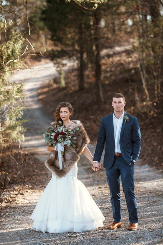 The forest portrait, a must have winter wedding photo.