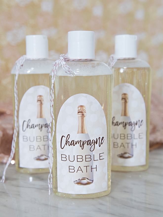 Learn how to make your own bubble bath with real Champagne in it!