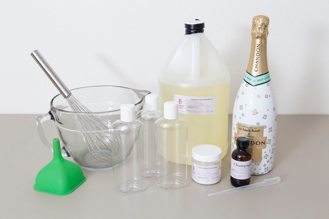 Learn how to make your own bubble bath with real Champagne in it!