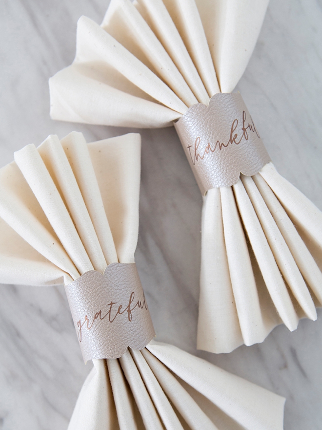 These Personalized Faux Leather Napkin Rings Are Adorable