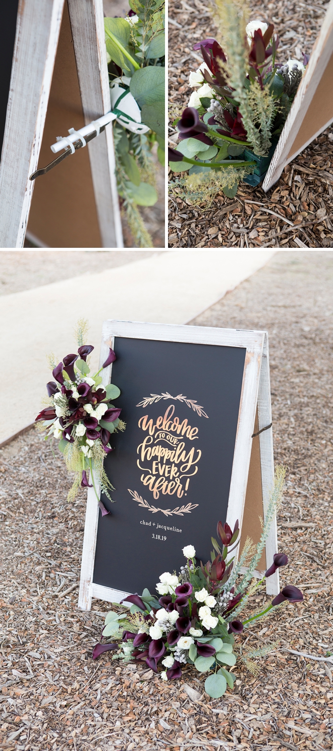 Learn how to make flower arrangements for wedding signs!