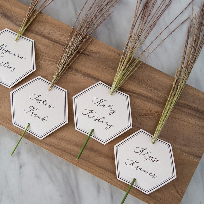 These DIY editable, hexagon seating or escort cards are SO pretty!