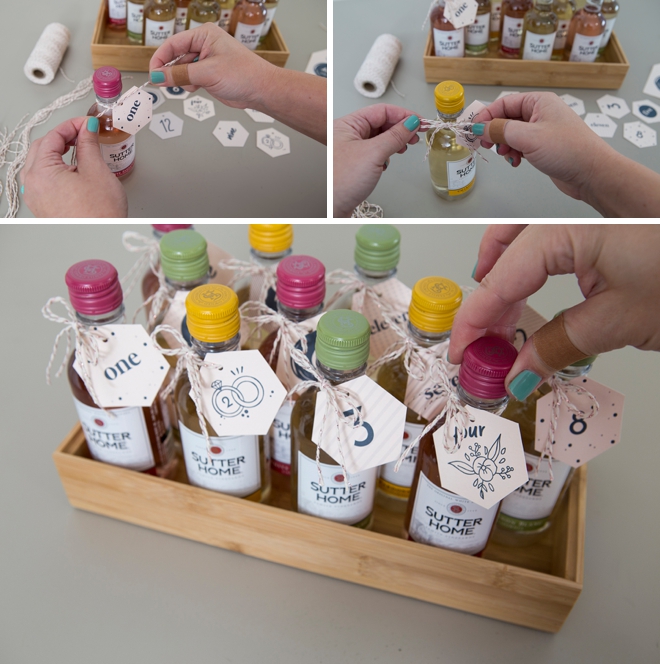 OMG, this is a DIY mini wine advent calendar for your wedding!