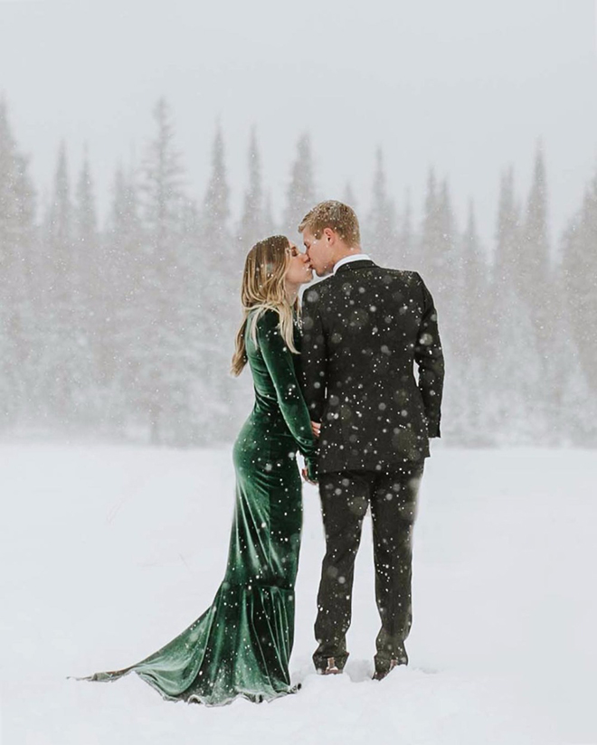 Would you dare to wear a show stopper dress for your winter wedding? 