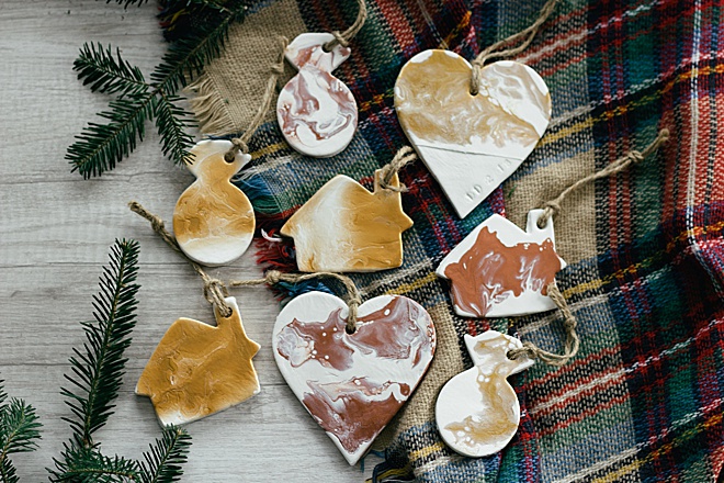 These DIY clay newlywed ornaments are the cutest!