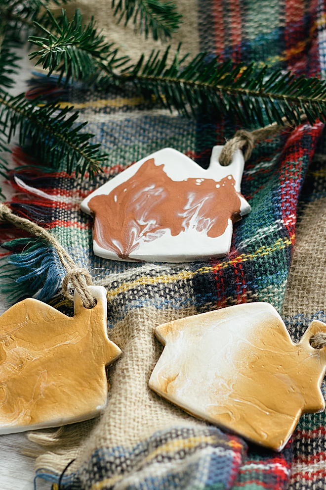 These DIY clay newlywed ornaments are the cutest!