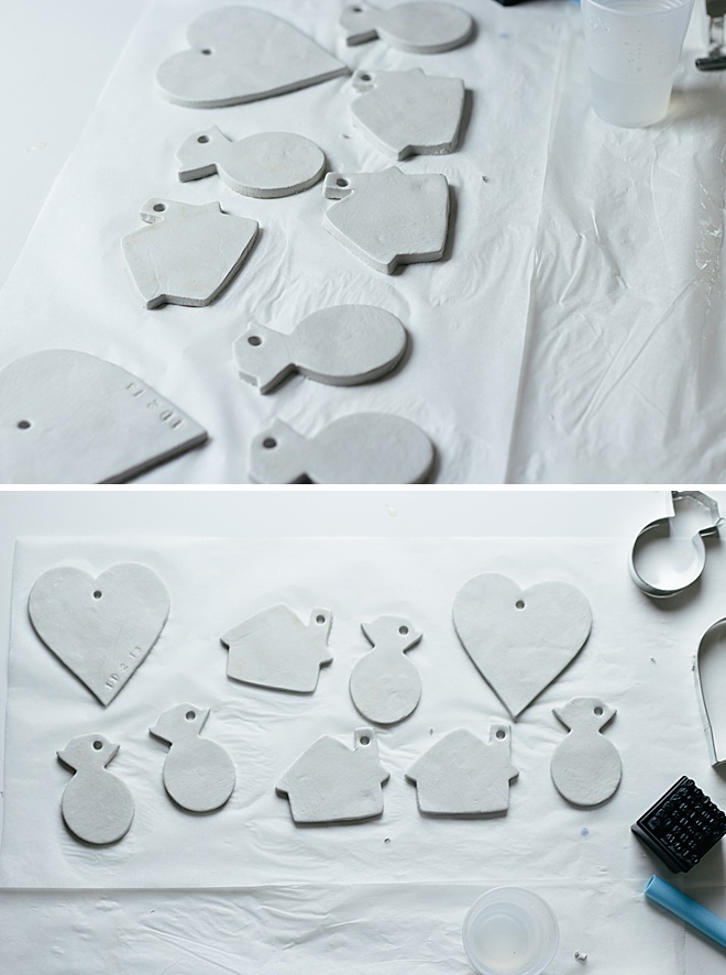 These DIY clay newlywed ornaments are the cutest!