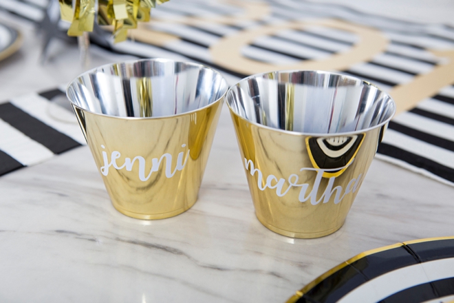 Easy DIY New Years Eve tablescape with Martha Stewart and Cricut!