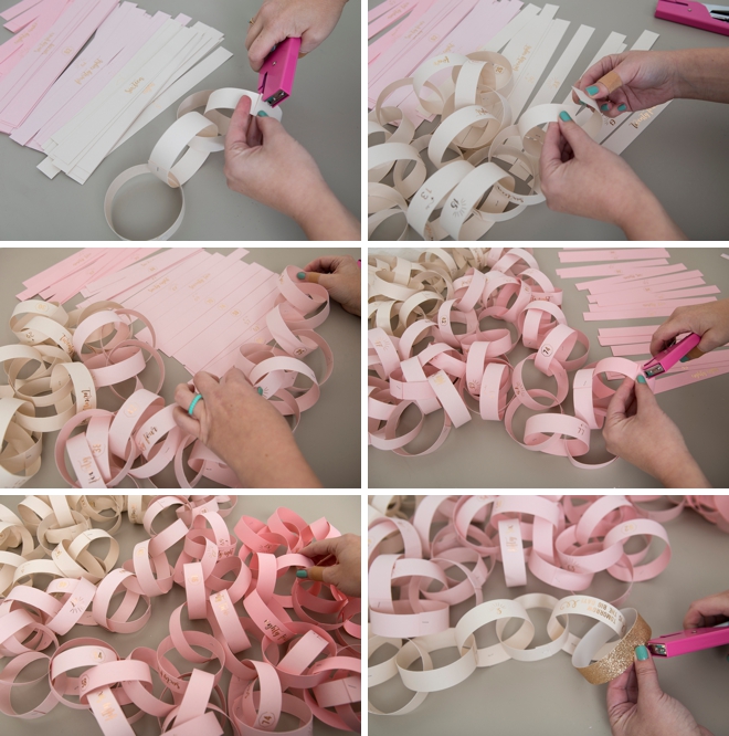 Make your own wedding countdown paper chain, so cute!