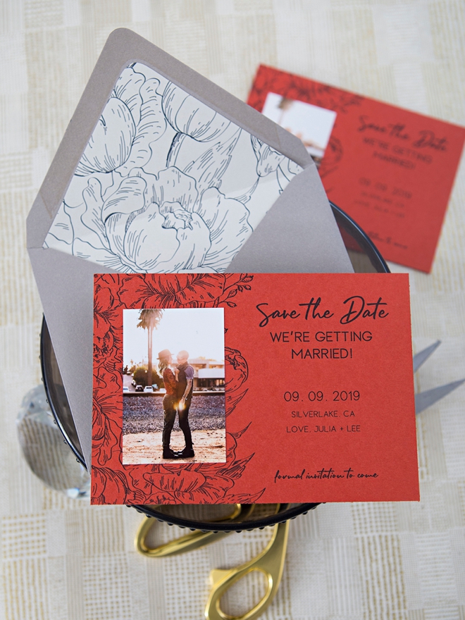 Use the Canon IVY mini photo printer to make these save the dates!