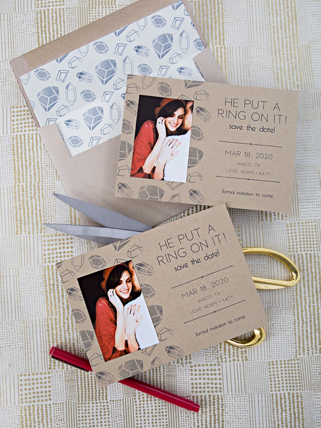 Use the Canon IVY mini photo printer to make these save the dates!