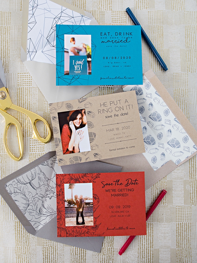 Choose one of our 3 FREE editable and printable photo Save the Dates!
