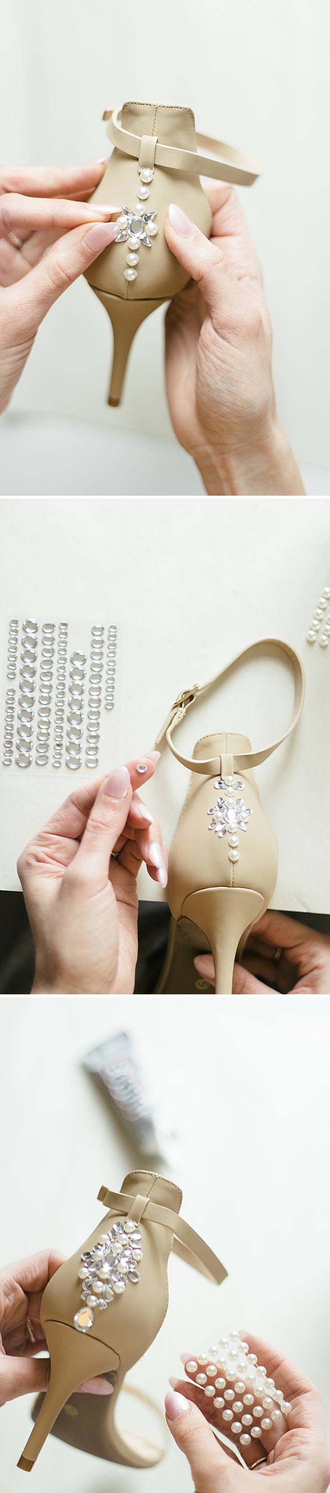 diy wedding shoes bling