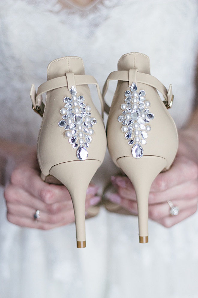 diy wedding shoes bling