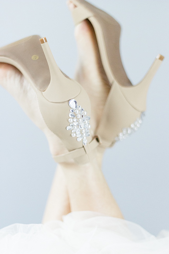 DIY Rhinestone Embellished Wedding Shoes Heels