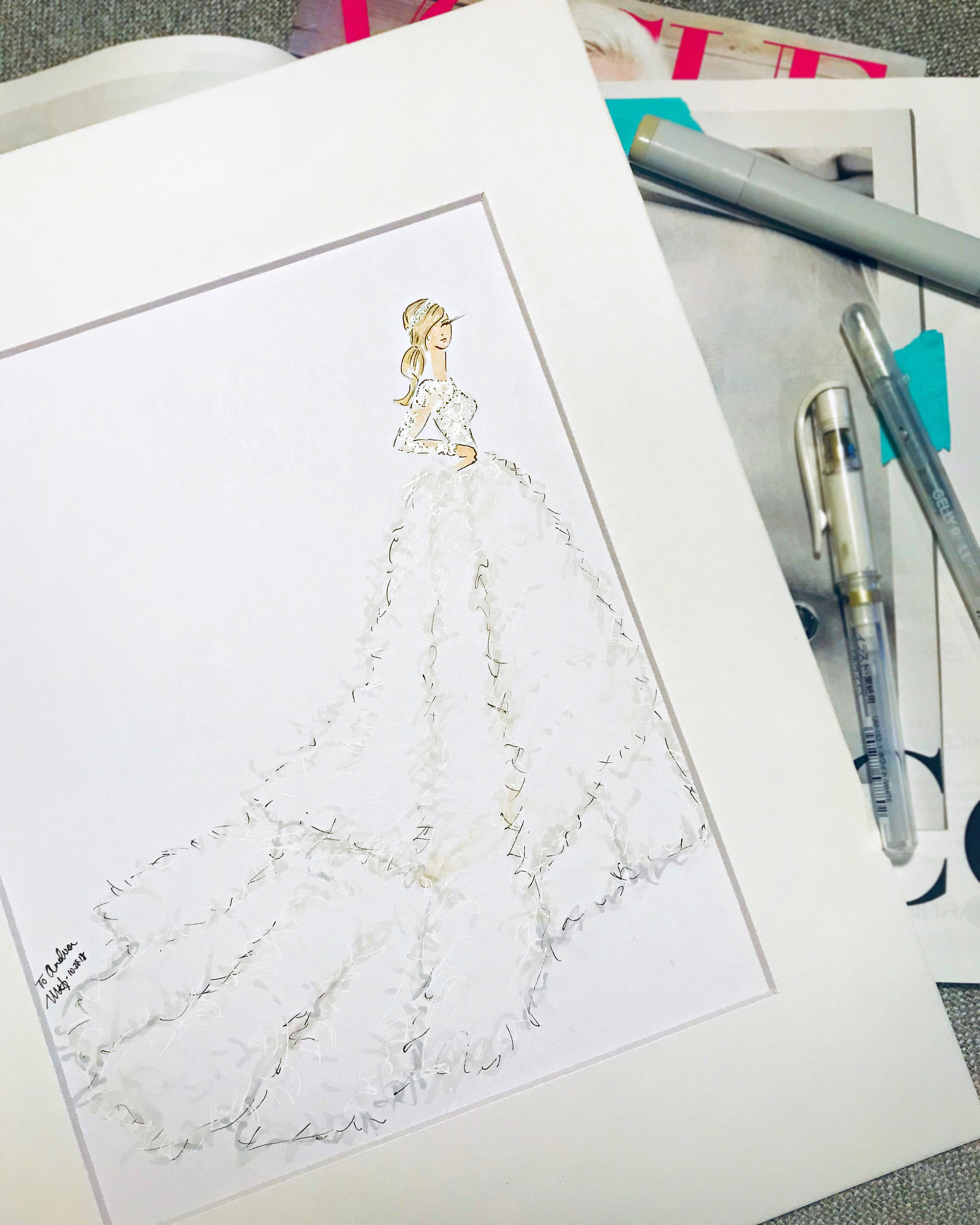How Heart Thou makes the most beautiful wedding dress drawings!