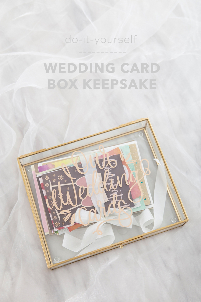 This DIY glass wedding card box is gorgeous!
