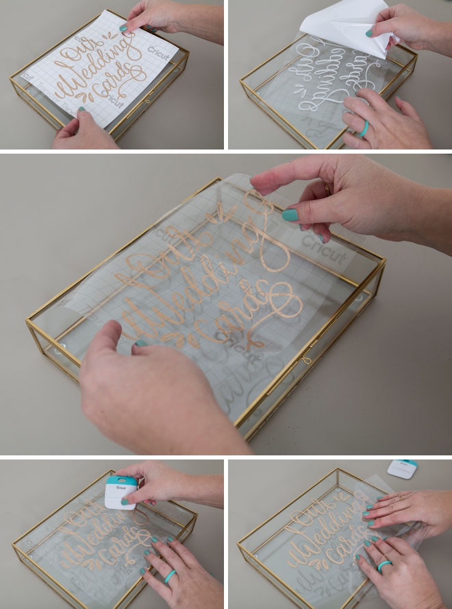 This DIY glass wedding card box is gorgeous!