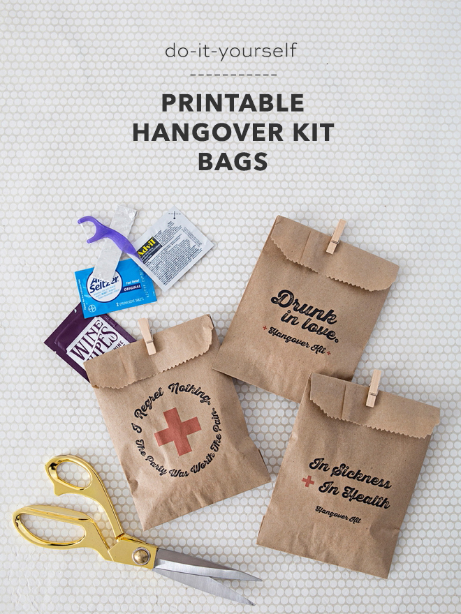 Printed Hangover Wedding Kits Favors