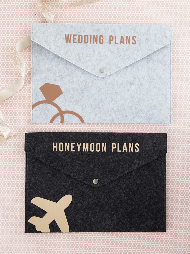 Learn how to make your own gorgeous wedding planning file folders!