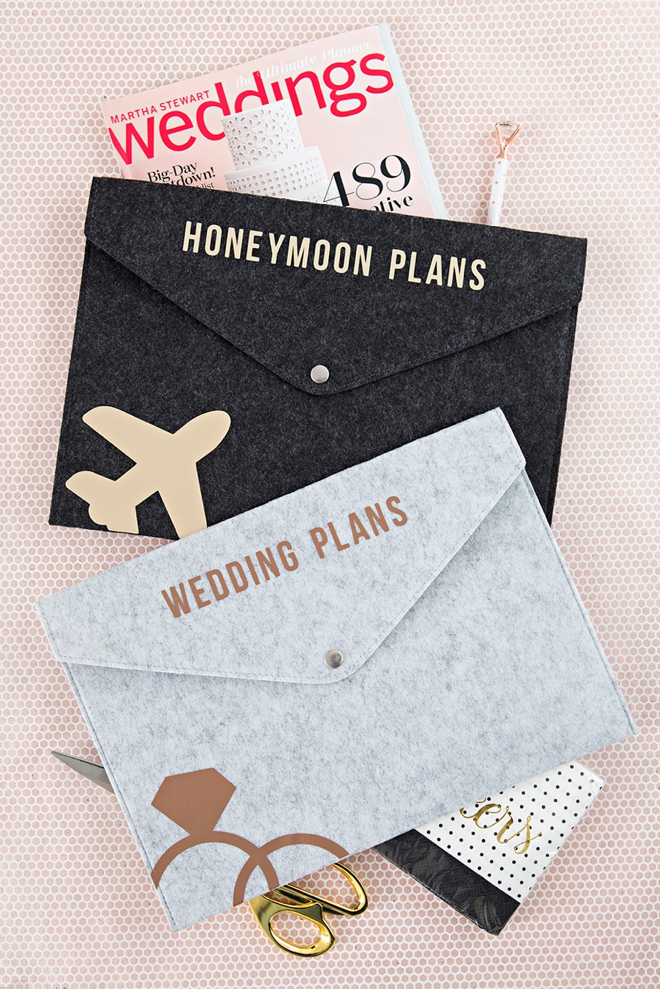 Learn how to make your own gorgeous wedding planning file folders!