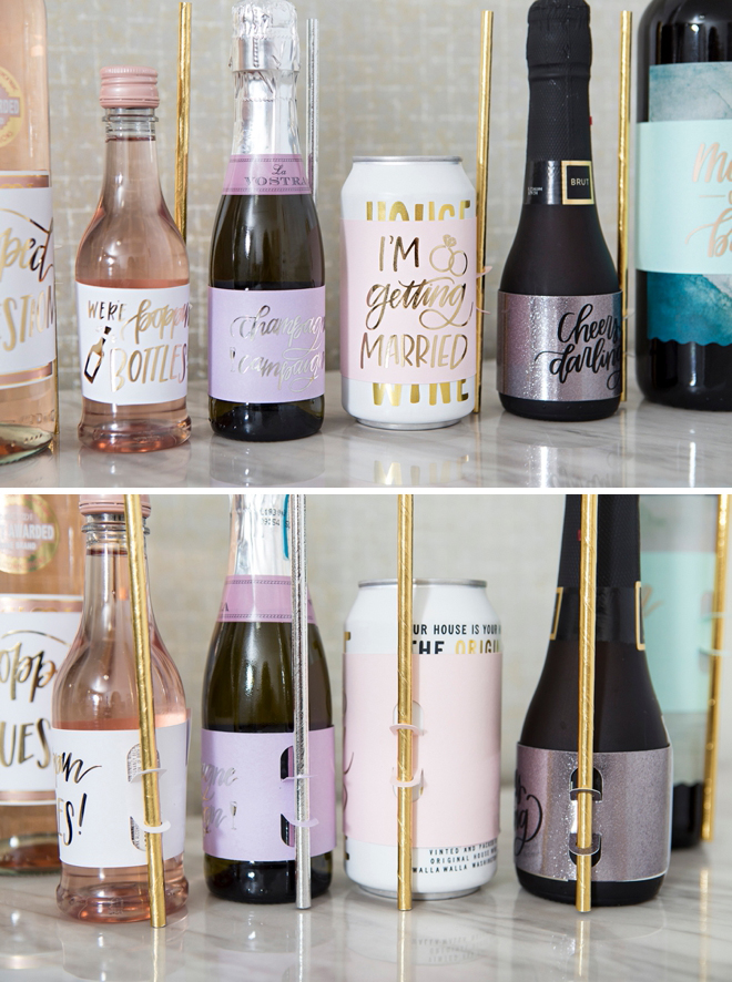 WOAH, these DIY wine labels hold the straws!!