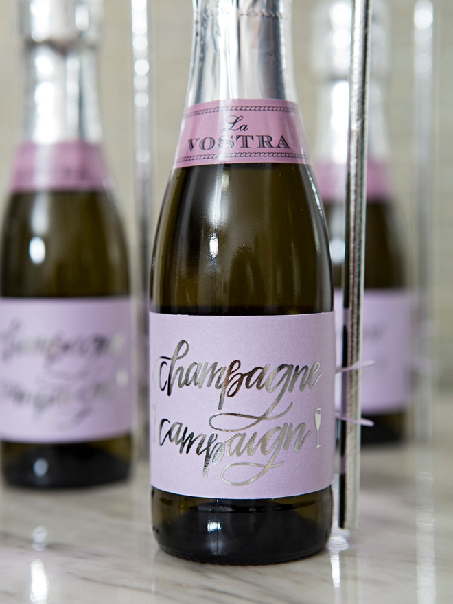 The best wedding wine gifts, the label holds the straw!