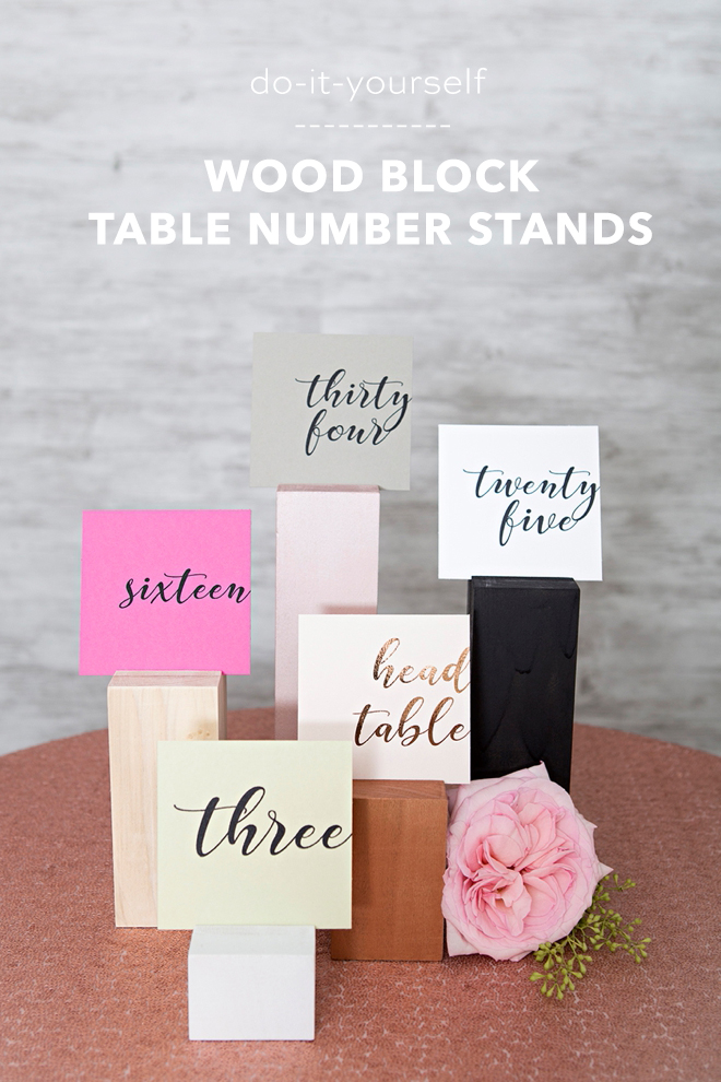 These DIY wood block table numbers are adorable and versatile!