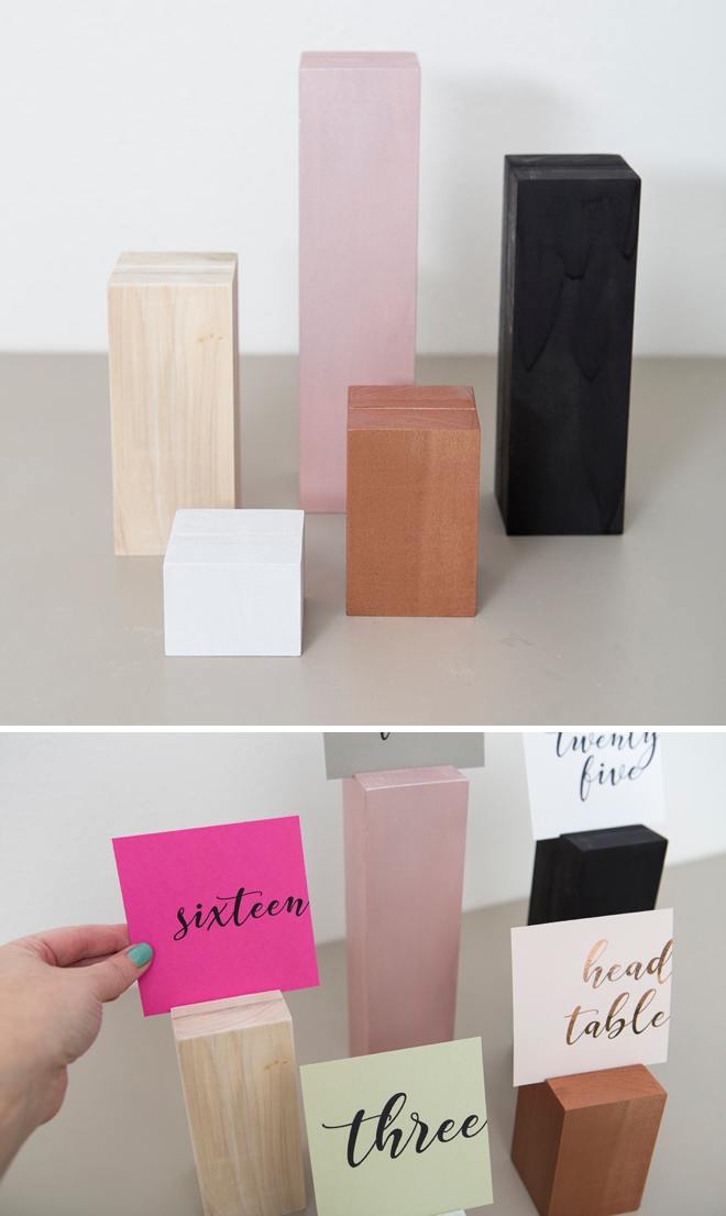 These DIY wood block table numbers are adorable and versatile!