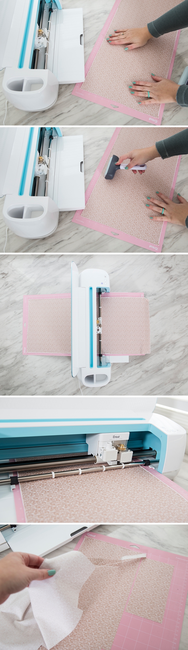 The Cricut Maker cutting quilt fabric!