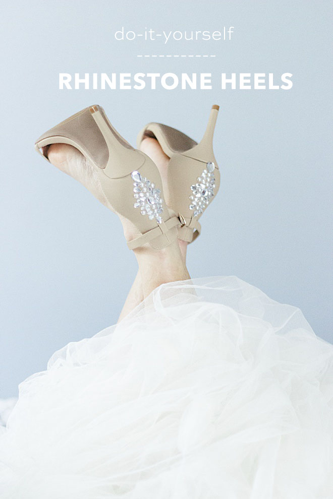 Sparkle on your wedding day with these DIY rhinestone heels!