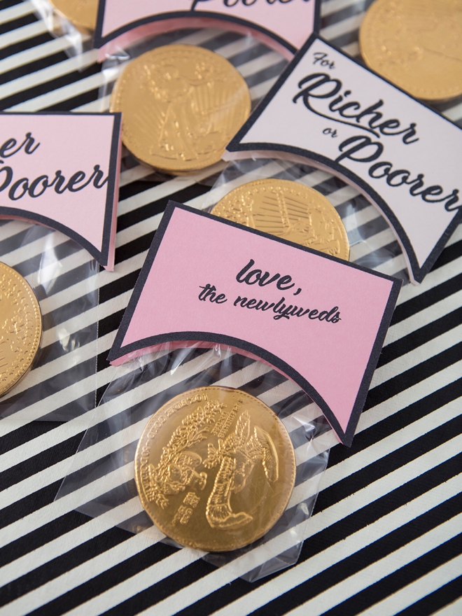 DIY For Richer or For Poorer Chocolate Coin Wedding Favors!