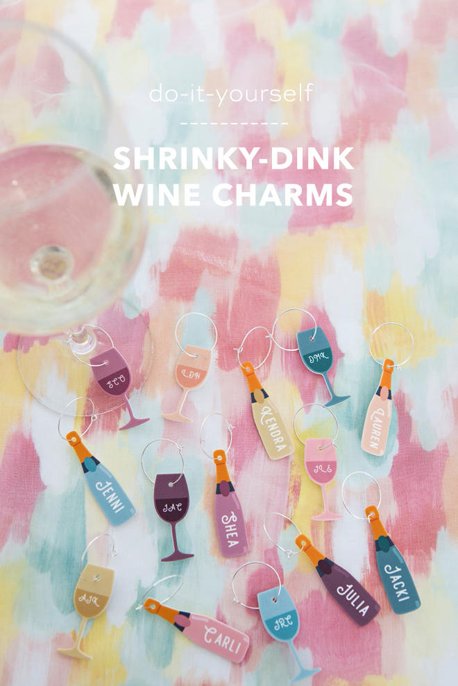 These DIY shrinky dink wine charms are so freaking cute!