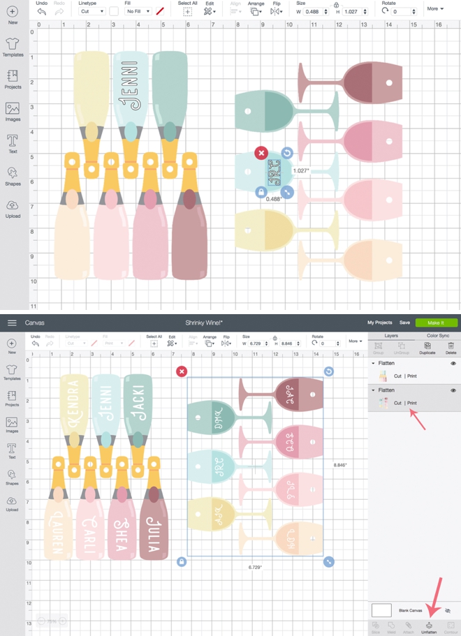 How to add text to print then cut files in Cricut Design Space