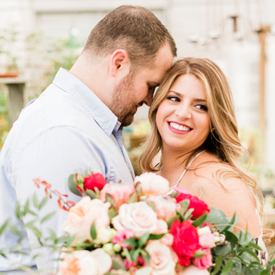 Everything about this STUNNING engagement session is our favorite! From the gorgeous couple, to her bouquet to adorable goats! We love it!