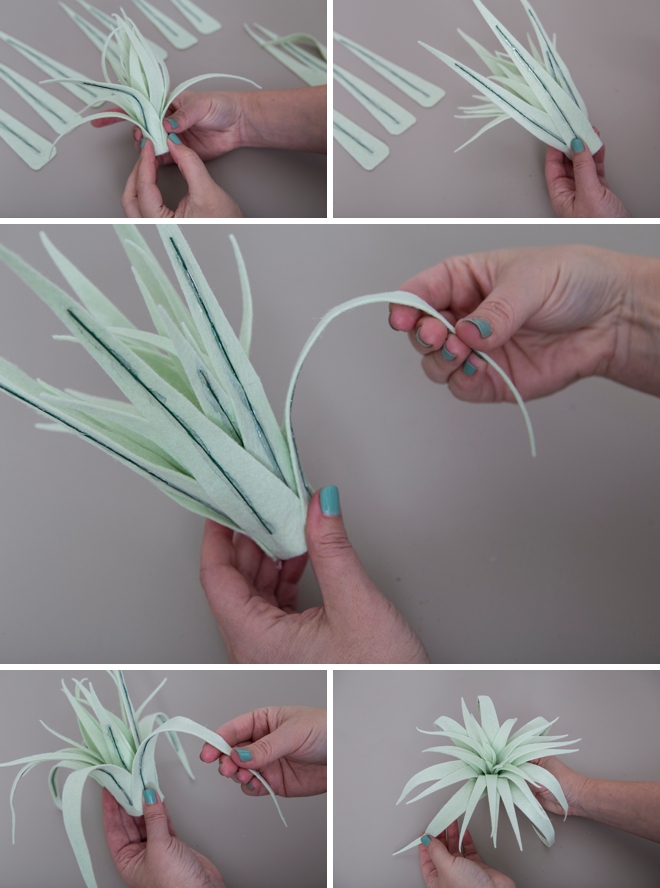 These are the most amazing handmade felt air plants!