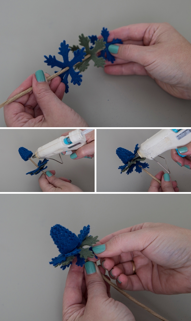 These handmade, felt blue thistle flowers are gorgeous!