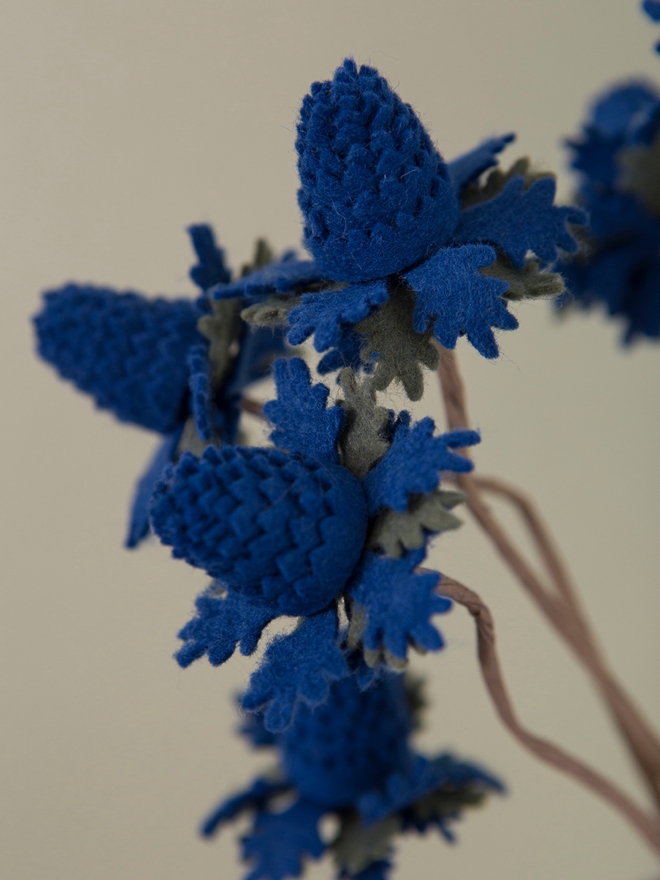 Learn how to make blue thistle flowers out of felt!