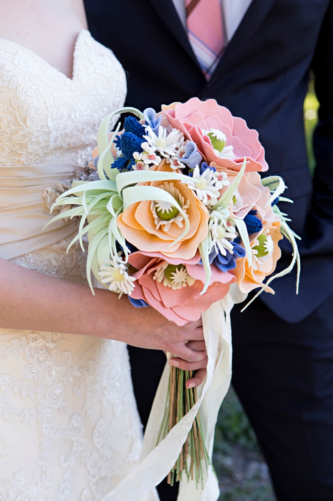 How To Make The Most Gorgeous Wedding Bouquet Entirely Of Felt