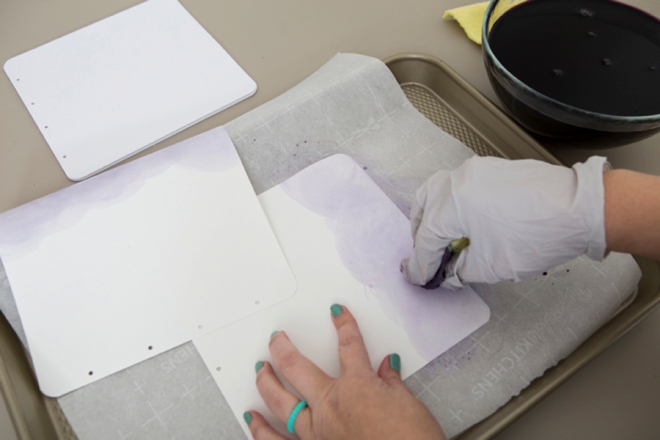 Make your own custom dyed leather guest book!
