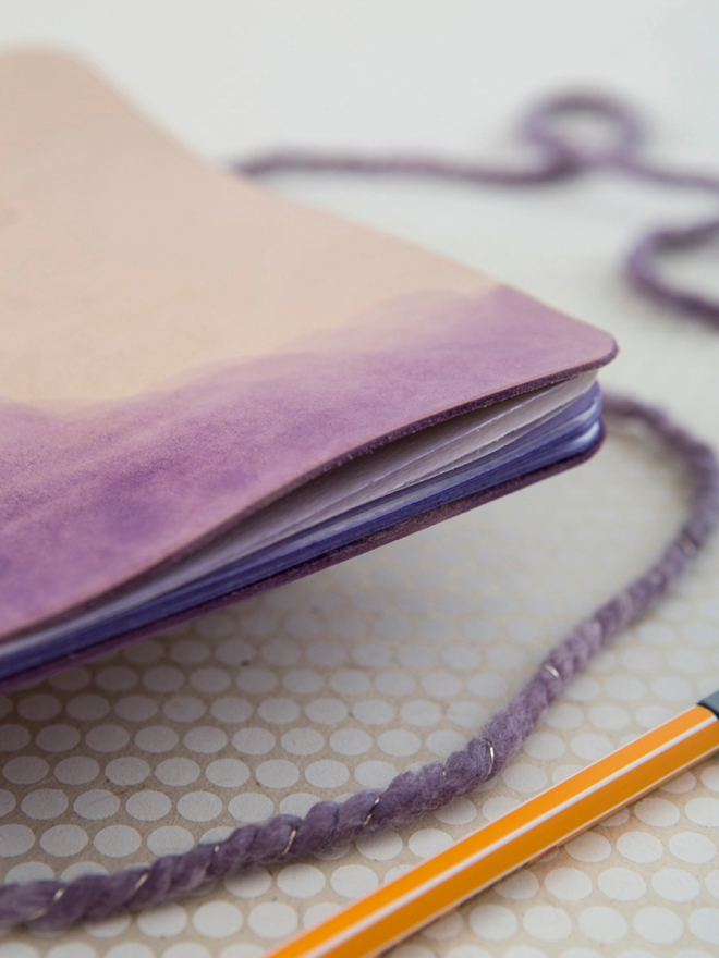 Make your own custom dyed leather guest book!