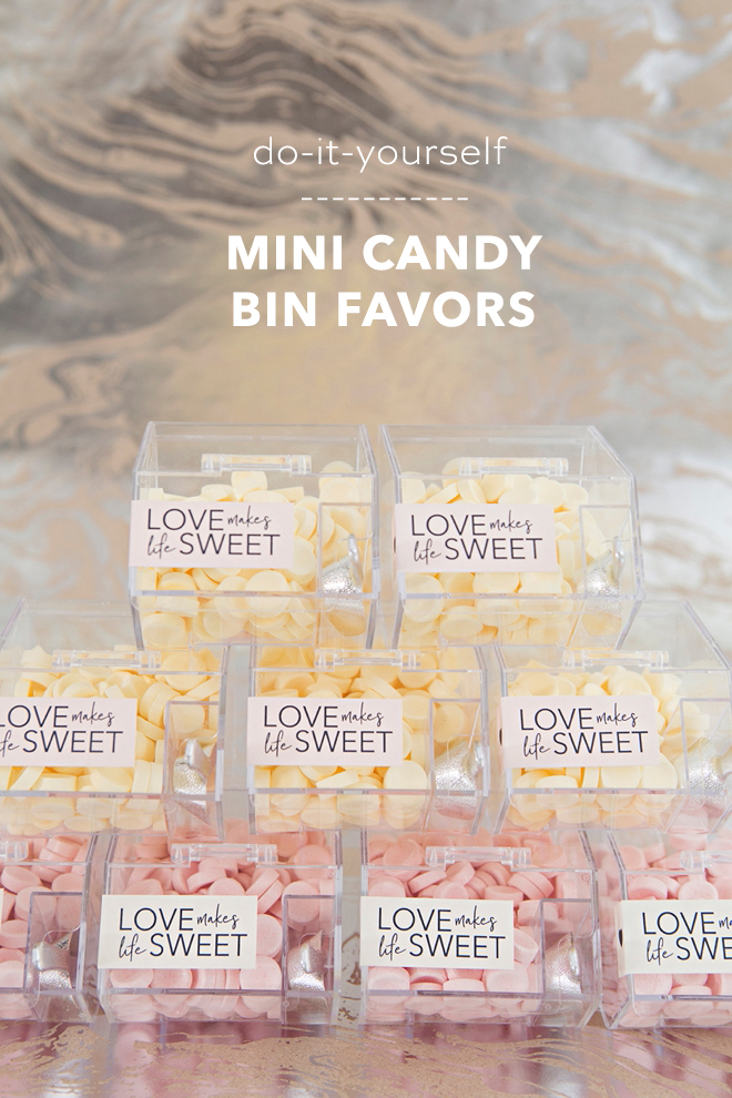 How adorable are these DIY mini candy bin favors?!