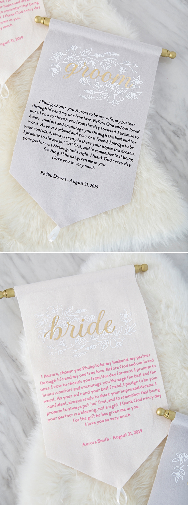 Wow, DIY wedding vow scrolls, super cute and unique!