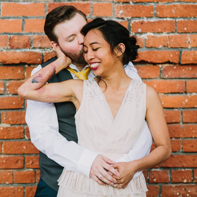 We love this non-traditional Mr. and Mrs. and their darling handmade day!