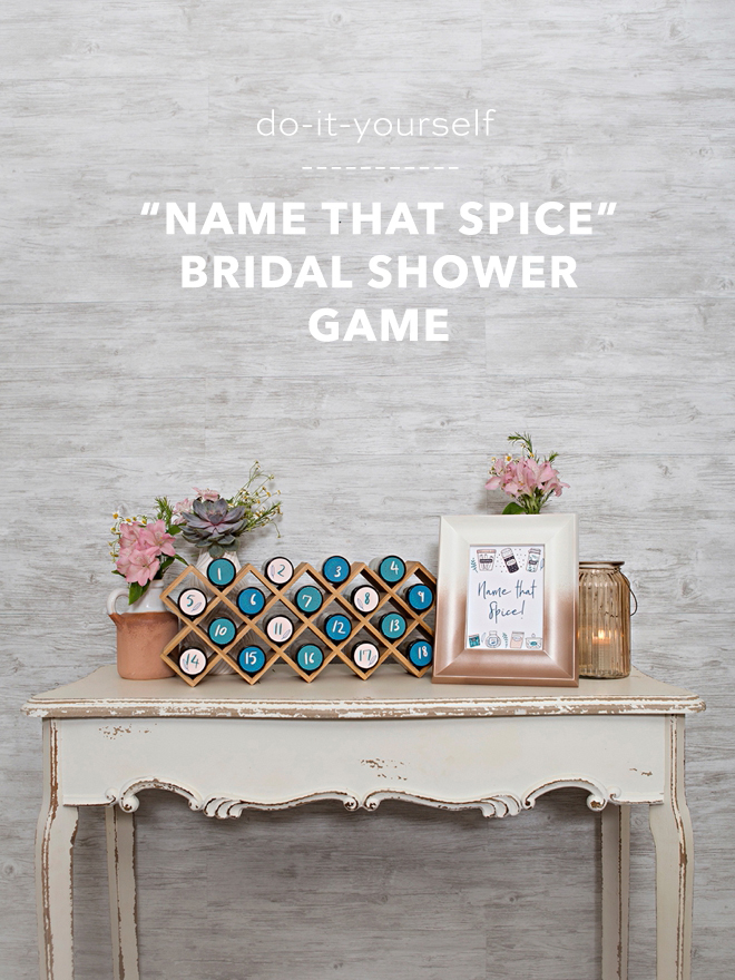Adorable DIY Name That Spice bridal shower game!
