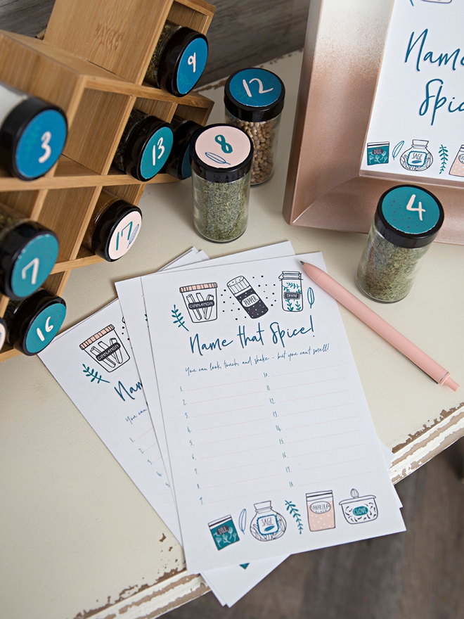 Make your own Name that Spice game for your next bridal shower!