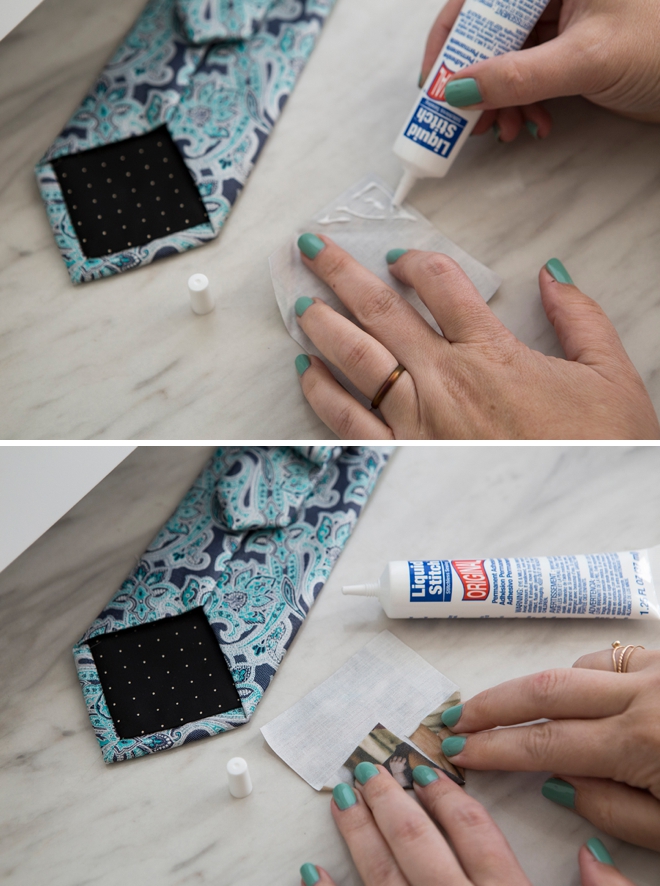 Learn how to make your own Photo Tie Patches, perfect Dad gift!