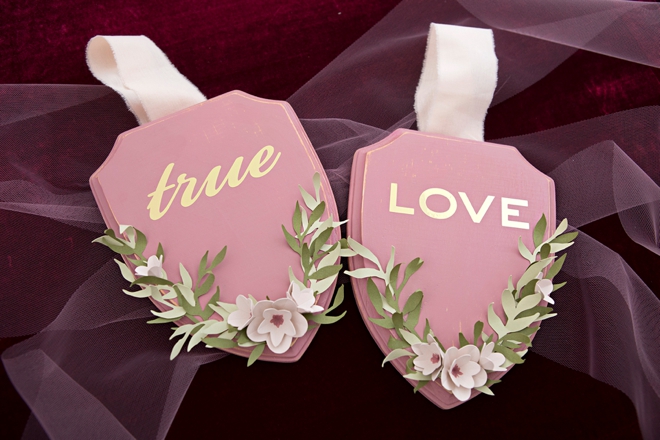 Use your Martha Stewart Cricut Machine to make these beautiful True Love chair signs!