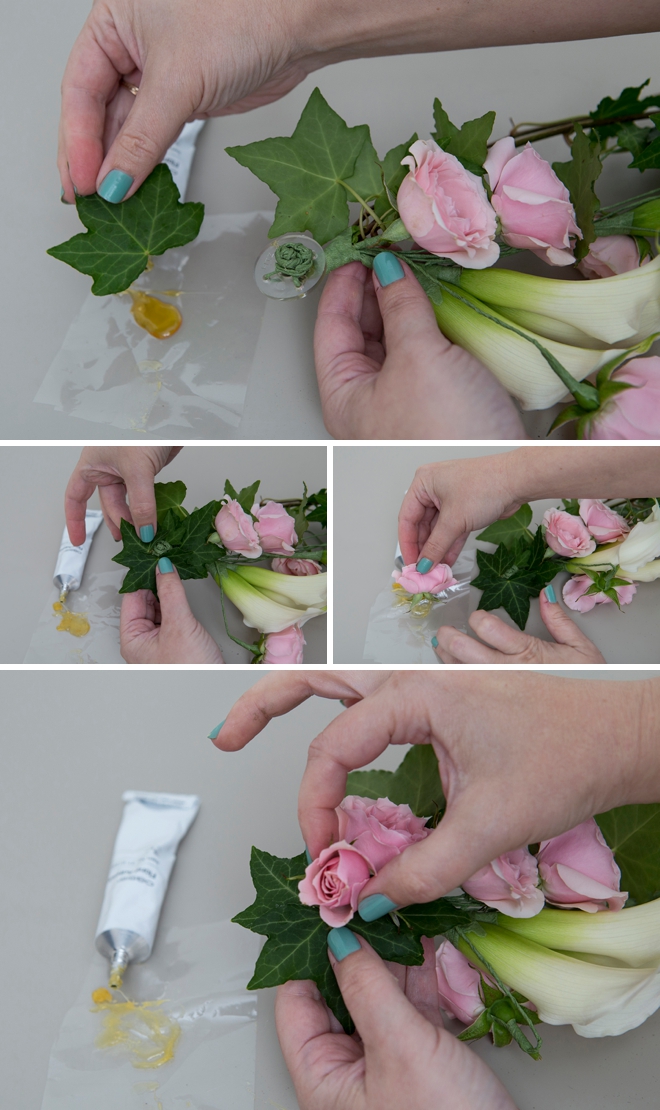 This DIY cascading hip bouquet is absolutely gorgeous!