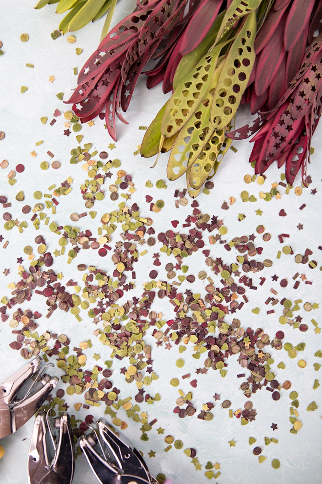 Wow, you can make your own confetti out of hole punching leaves!